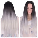 Sivá GREY OMBRE Parochňa rovné vlasy COSPLAY 70 cm