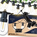 Balkónové záhradné svietidlo Garland 20 m 20x LED žiarovky 2 + držiaky ZADARMO