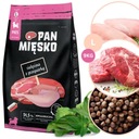 Pan Mięsko MÄSO krmivo pre šteňatá TEĽACIE mäso s PREPELIČNÝMI lupienkami L 9kg