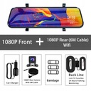 1080P Auto Mirror Dash Cam DVR Cúvacia kamera