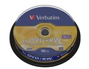 VERBATIM DVD+RW 4,7GB 4x cake 10 prepisovateľný