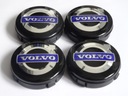 4 x Emblémy stredových krytov pre ráfiky VOLVO 64 mm, čierne