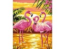 Diamantová vyšívacia mozaika maľba PINK FLAMINGOS 30x4