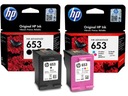 HP 653 ČIERNY ATRAMENT + FARBA 3YM75AE + 3YM74AE ORIGINÁL