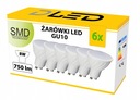 6x GU10 LED žiarovka 8W 860lm CCD NEUTRAL