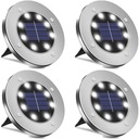 4x SOLÁRNE ZÁHRADNÉ ZEMNÉ SVETLÁ 8 LED DISK