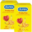 DUREX Fruity Fun kondómy s príchuťou jahoda banán pomaranč 36 ks.