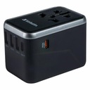 Cestovný adaptér Verbatim pre EÚ/Spojené kráľovstvo/USA 3xUSB-A/2xUSB-C PD 61W UTA-04 čierna/bla