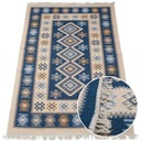 Koberec Kilim, tkaný, obojstranný vzor, ​​120x180, námornícka modrá