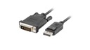 DISPLAYPORT NA DVI KÁBEL LANBERG 3M