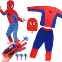 KOSTÝM SPIDERMAN OUTFIT + RUKAVICE NA SPAĽOVAČ r.134