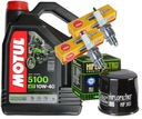 OLEJOVÁ SADA MOTUL 5100 10W40 4L ZÁSTRČKY FILTRA KAWASAKI KLE500 91-02 06-07