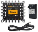 MultiSwitch 5/8 výstupov Televes EUROSWITCH 5 x 8 + DC 12V napájací zdroj 732101