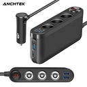 Anchtek 120W zapaľovač cigariet do auta QC3.0 Rýchly