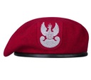 Vojenský BERET poľských ozbrojených síl s BORDEAUX EAGLE 60