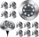 12x SOLÁRNE LED ZÁHRADNÉ LAMPY, POZEMNÝ POHON, DISKY, VÝKONNÉ SOLÁRNE LAMPY