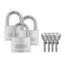 Visiaci zámok Titanium ABUS 3 x 727TI/40 Triples