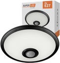 Stropné svietidlo LED stropné svietidlo 2x E27 so SuperLED senzorom BLACK