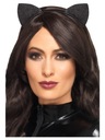 Čelenka Cat Ears, čierna, LESKLÁ, trblietka