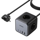 Ugreen kocka napájací pásik 65W USB / USB C + 3x AC zásuvka čierna (CD2