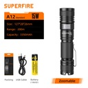 SUPERFIRE A12 Zoom baterka 15W 18650 USB-C