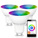 3x LED žiarovka HALOGEN GU10 5W RGB SMART WiFi TUYA