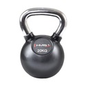 Gumový kettlebell s chrómovou rukoväťou 20 kg HMS