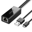 Ugreen externá sieťová karta micro USB 100Mbps pre Chromecast 1m čierna