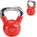 HMS KTC04 ČERVENÝ CHROM Vrúbkovaná LIATIENOVÁ RÚČKA KETTLEBELL