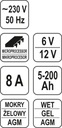 YATO ELEKTRONICKÝ USMERŇOVAČ 6/12V 8A 5-200AH