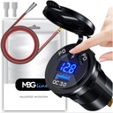 Rýchla moto nabíjačka do auta 3x USB Voltmeter 63W TYP-C PD 45W