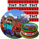 SADA TORTOVÝCH TORTÍČEK MINECRAFTU + 2 OBVODY + TEXT