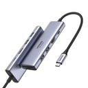 Multifunkčný USB-C HUB 6v1 - 2x USB HDMI 4K čítačka kariet SD a TF USB-C PD