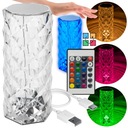 LED krištáľová stolová lampa Diamond Touch Colorful RGB 21.5