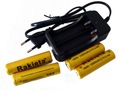 Rýchla sieťová nabíjačka + 4x li-ion batéria 12000mAh 18650 3,7V Rocket