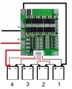 Modul nabíjania Li-ion 18650 batérie pre 4 Li-ion články s ochranou