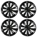 4x Delta Black 15 Hubcaps Black pre Fiat