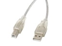 USB 2.0 kábel AM-BM 5M Feritový priehľadný