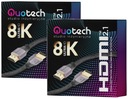 2x kábel HDMI 2.1 8K Ultra High Speed ​​​​QUOTECH 0,5 m