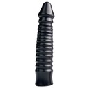 Rebrovaný análny dildo All Black 26 cm Black