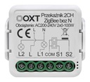 OXT Mini relé 2 okruhy bez N ZigBee TUYA 2x5A