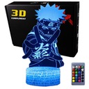 3D USB LED nočná lampa + diaľkové ovládanie Naruto Anime Manga