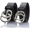 SET Gracio Belts BLACK x2 Black Leather 100