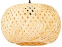 Čierna BOHO bambusová závesná lampa 35cm BMB02