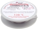 Spájkovací cín s nízkou teplotou topenia, 138°C. 0,50 mm. 25 g. Cynel