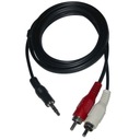 Audio Jack kábel (3,5mm) M - 2x CINCH M, 5m, čierny