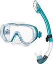 TUSA Tri-Quest Snorkel Mask Set, transparentný silikón, tyrkysová