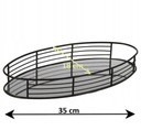 Oválny zrkadlový podnos, 35 cm, podnos z čierneho skla