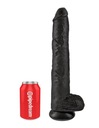 King Cock 14' Cock with Balls Čierne dildo s loptičkami, čierne, 35 cm