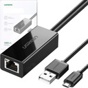 Ugreen externá sieťová karta micro USB 100Mbps pre Chromecast 1m čierna